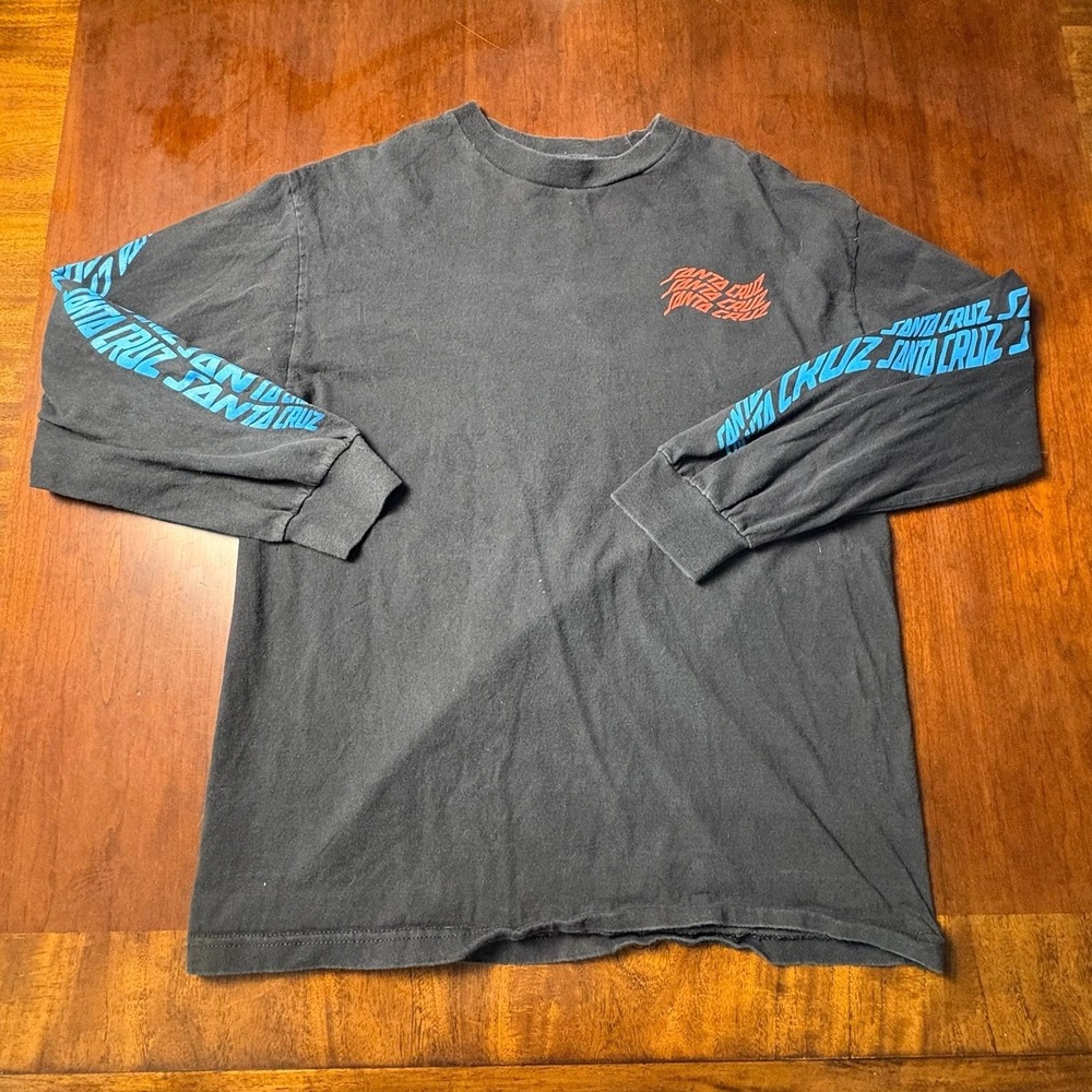 Santa Cruz Skateboards Long Sleeve Graphic Shirt Black Size Medium